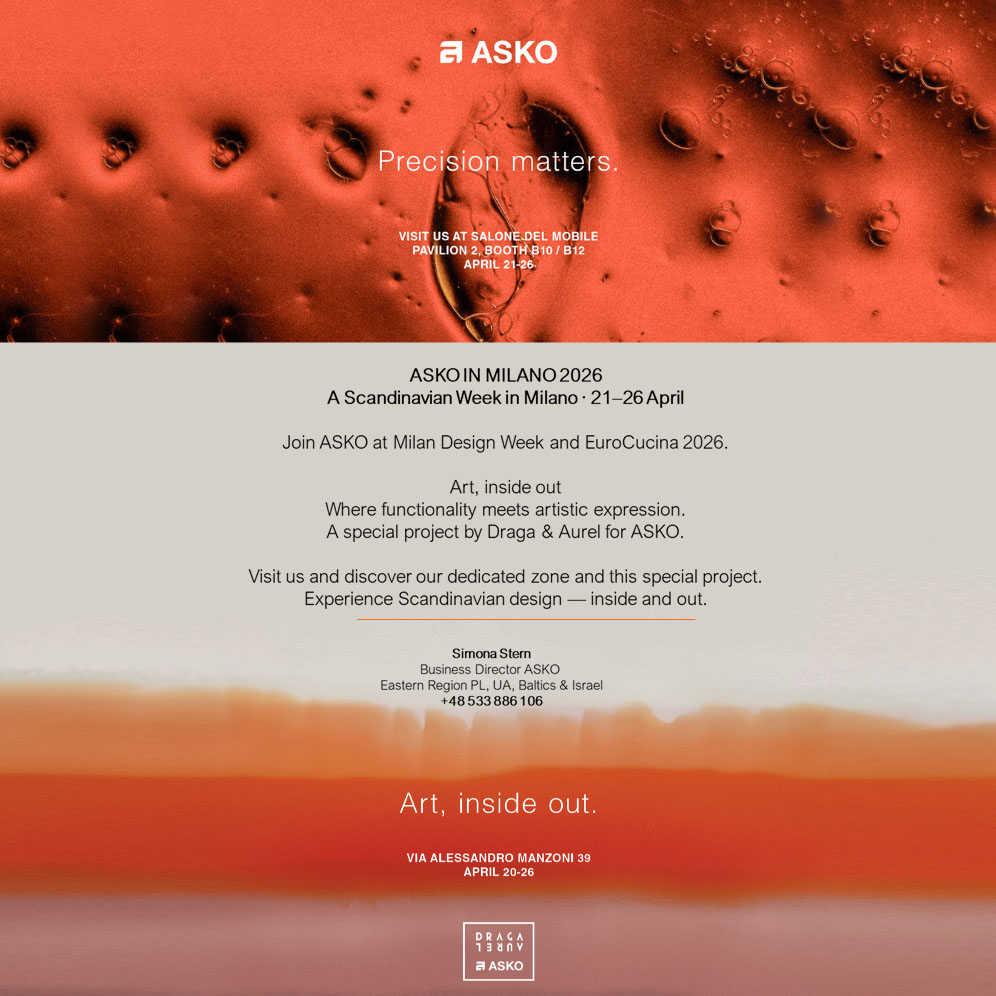 ASKO zaprasza na EuroCucina 2026 i wystawę „Art, inside out” podczas Milan Design Week